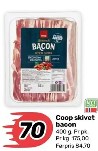 Coop Marked Coop skivet bacon tilbud