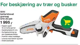 Felleskjøpet Stihl batteridrevet grensag GTA 26 sett tilbud