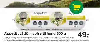 Felleskjøpet Appetitt våtfôr i pølse til hund tilbud