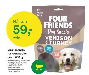 Felleskjøpet FourFriends hundesnacks hjort tilbud