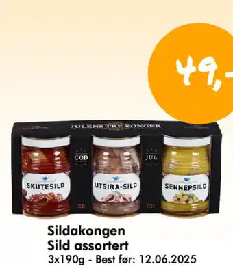 Havaristen Sildakongen Sild assortert tilbud