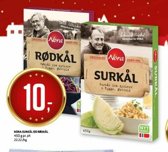 Bunnpris Nora surkål og rødkål tilbud