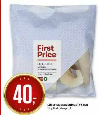 Bunnpris Lutefisk serveringstykker tilbud