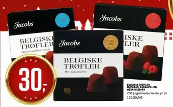 Bunnpris Belgiske trøfler m/kakao,karamell og m/bringebær tilbud
