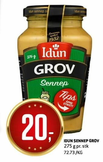 Bunnpris Idun sennep grov tilbud