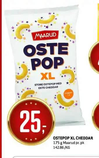 Bunnpris Ostepop xl cheddar tilbud