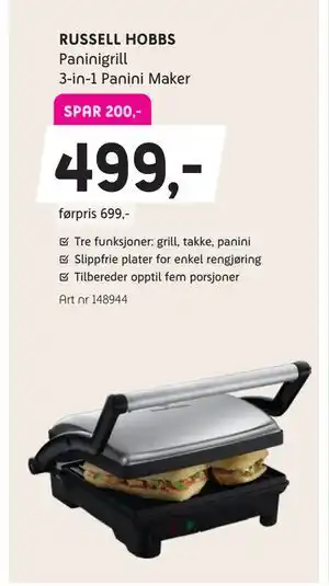 ELON Paninigrill 3-in-1 Panini Maker tilbud