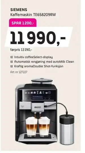 ELON Kaffemaskin TE658209RW tilbud