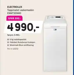 ELON ELECTROLUX Toppmatet vaskemaskin EW6T3226B3 tilbud