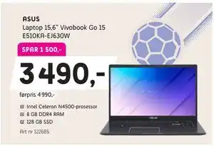 ELON Laptop 15,6” Vivobook Go 15 E510KA-EJ630W tilbud