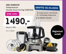 ELON OBH NORDICA Foodprosessor Double Force Pro Dig FO827ES0 tilbud