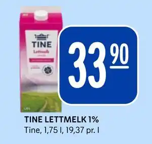 Rema 1000 TINE LETTMELK 1% tilbud