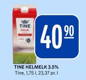 Rema 1000 TINE HELMELK 3.5% tilbud