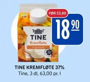 Rema 1000 TINE KREMFLØTE 37% tilbud