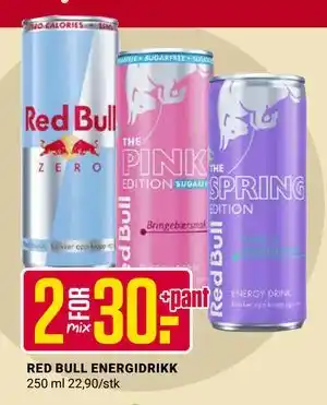 Europris RED BULL ENERGIDRIKK tilbud