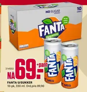 Europris FANTA U/SUKKER tilbud