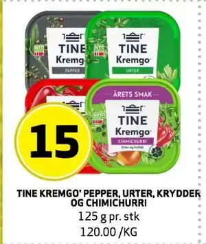 Bunnpris TINE KREMGO' PEPPER, URTER, KRYDDER OG CHIMICHURRI tilbud