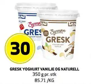 Bunnpris GRESK YOGHURT VANILJE OG NATURELL tilbud