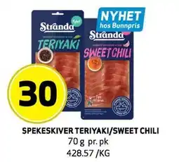 Bunnpris SPEKESKIVER TERIYAKI/SWEET CHILI tilbud