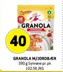 Bunnpris GRANOLA M/JORDBÆR tilbud