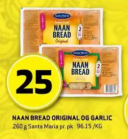 Bunnpris NAAN BREAD ORIGINAL OG GARLIC tilbud