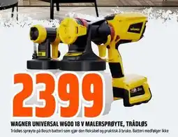 Obs Bygg WAGNER UNIVERSAL W600 18 V MALERSPRØYTE, TRÅDLØS tilbud