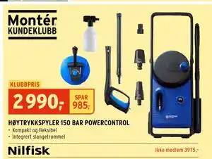 Montér HØYTRYKKSPYLER 150 BAR POWERCONTROL tilbud