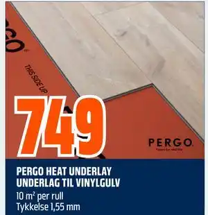 Obs Bygg PERGO HEAT UNDERLAY UNDERLAG TIL VINYLGULV tilbud