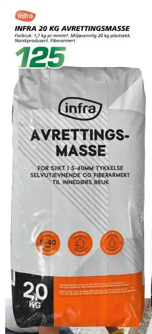 Coop Byggmix INFRA 20 KG AVRETTINGS MASSE tilbud