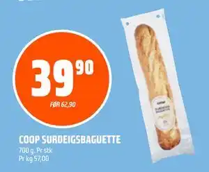 Coop Obs COOP SURDEIGSBAGUETTE tilbud