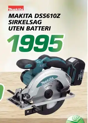 Coop Byggmix MAKITA DSS610Z SIRKELSAG UTEN BATTERI tilbud