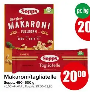 Spar Makaroni/tagliatelle tilbud