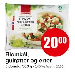 Spar Blomkål, gulrøtter og erter tilbud