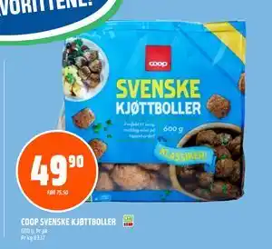 Coop Obs COOP SVENSKE KJØTTBOLLER tilbud