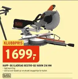 Montér KAPP- OG GJÆRSAG BES700-QS 1600W 216 MM tilbud