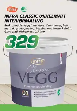 Coop Byggmix INFRA CLASSIC 01/HELMATT INTERIØRMALING tilbud