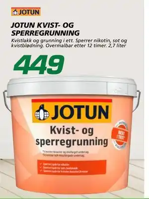 Coop Byggmix JOTUN KVIST- OG SPERREGRUNNING tilbud