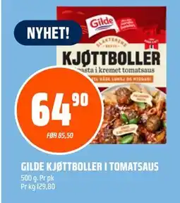 Coop Obs GILDE KJØTTBOLLER I TOMATSAUS tilbud