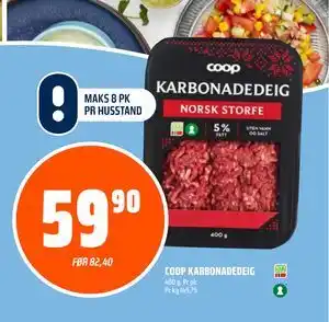 Coop Obs COOP KARBONADEDEIG tilbud