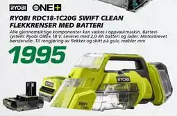 Coop Byggmix RYOBI RDC18-1C20G SWIFT CLEAN FLEKK RENSER MED BATTERI tilbud