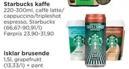 Meny Starbucks kaffe tilbud