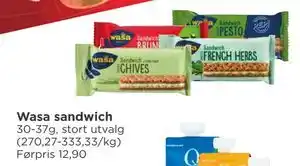 Meny Wasa sandwich tilbud