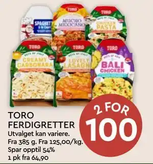 Coop Mega TORO FERDIGRETTER tilbud