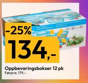 Gigaboks Oppbevaringsbokser 12 pk tilbud