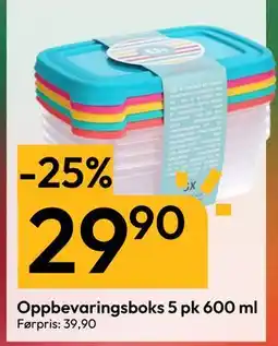 Gigaboks Oppbevaringsboks 5 pk 600 ml tilbud