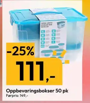 Gigaboks Oppbevaringsbokser 50 pk tilbud