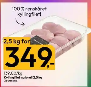 Gigaboks Kyllingfilet naturell 2,5 kg tilbud