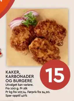 Coop Mega KAKER, KARBONADER OG BURGERE tilbud