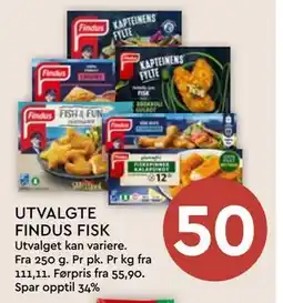 Coop Mega UTVALGTE FINDUS FISK tilbud