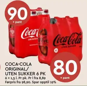 Coop Mega COCA-COLA ORIGINAL/ UTEN SUKKER 6 PK tilbud